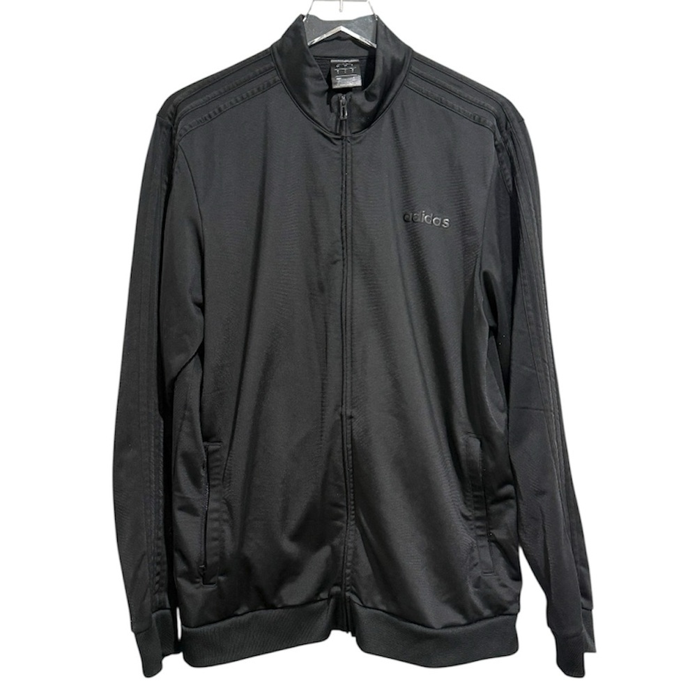 Adidas Essential 3 Stripe Tricot Track Jacket Size Large L Full Zip✨